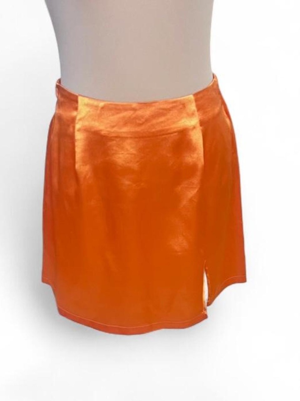 Shein Orange Satin Mini Skirt